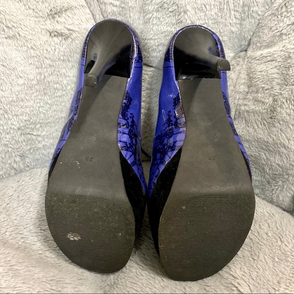 Pink Connection black and purple pump heels SIZE 8 - Picture 2 of 6